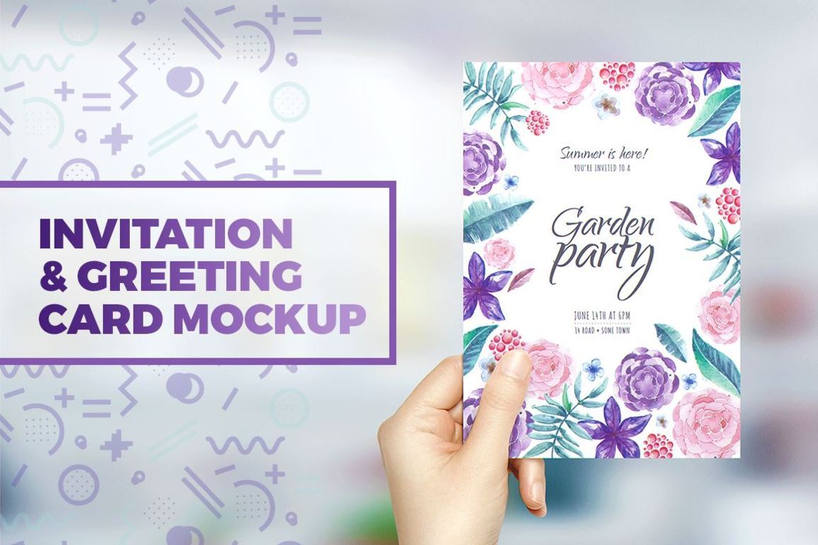 20 PSD Invitation / Greeting Card Mockups - Webprecis