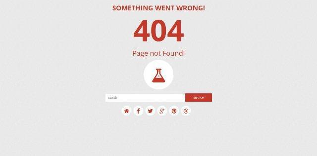 Chemico Responsive Animated 404 Error Template