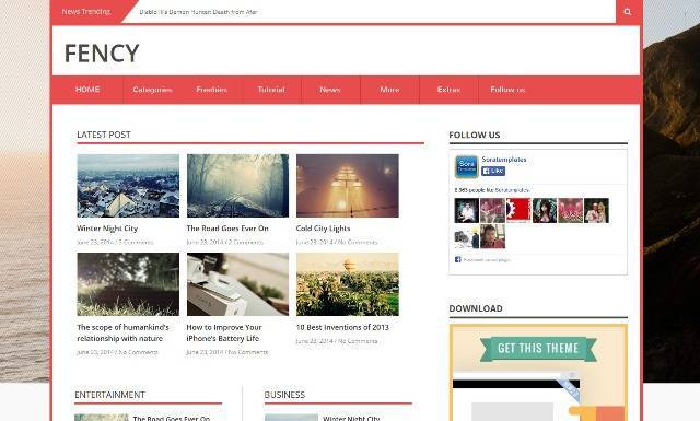 Fency Magazine Blogger Template