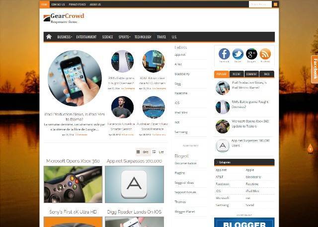 GearCrowd Magazine Blogger Template