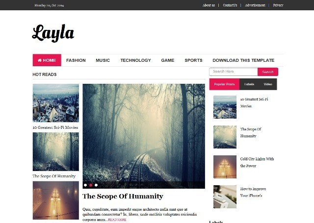 Layla Responsive Blogger Template