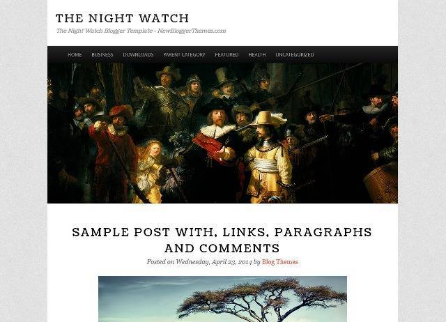 The Night Watch Photography Blogger Template