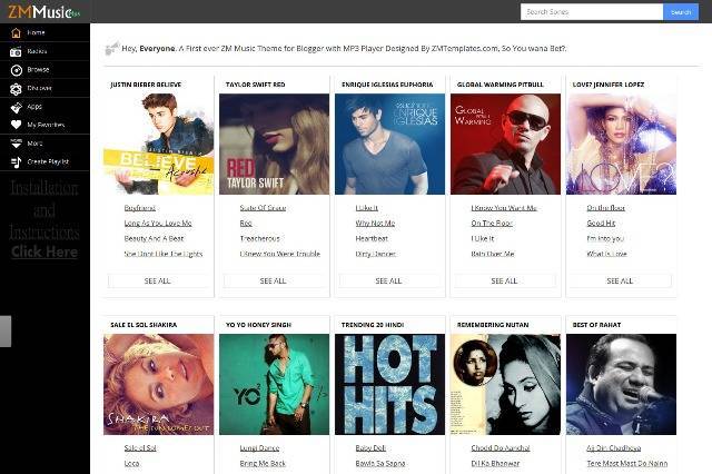 ZM Music Blogger Template for Music site