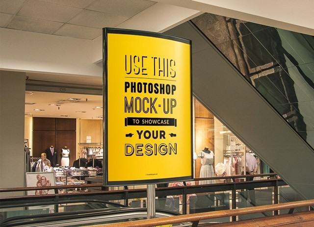 Indoor Advertising Poster MockUp