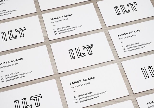 Perspective Business Cards MockUp