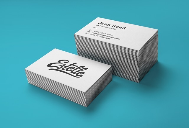 Stack Letterpress Business Cards MockUp