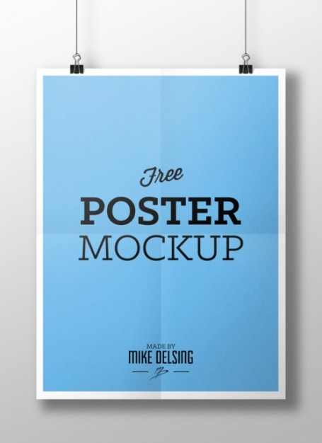 Blue Poster Mockup