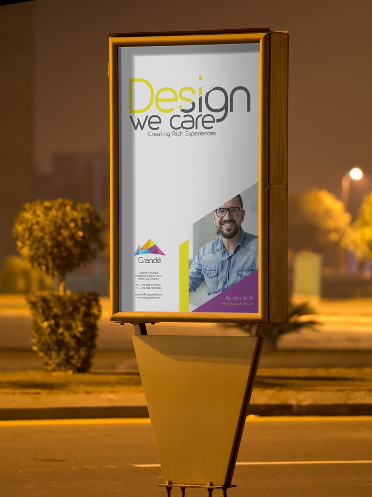 Outdoor Roadside Poster PSD Mockup