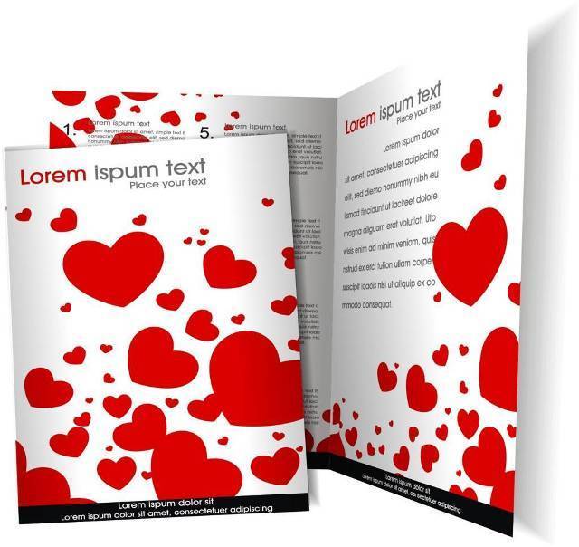 Heart Bi fold Brochure Template