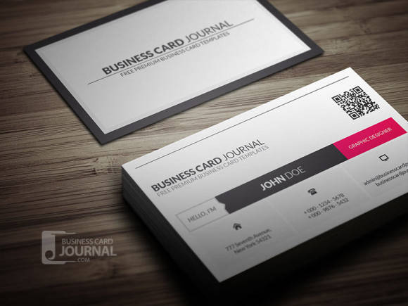 Metro Style Business Card Template With QR Code