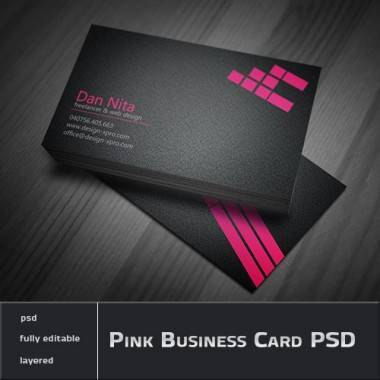 Pink Business Card PSD