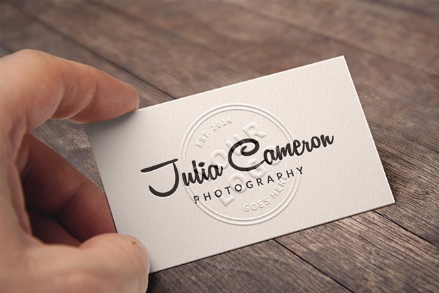 Embossed Business Card MockUp