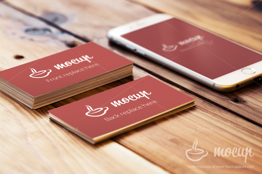 Free Business Card Mockups with iPhone 6