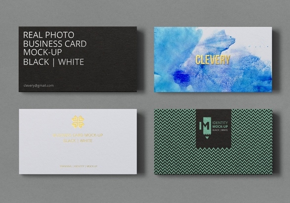 Photorealistic Business Card Mockup Black & White