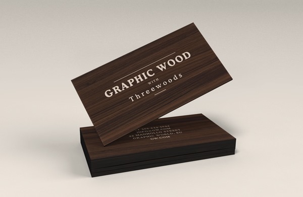 Wooden Business Cards MockUp