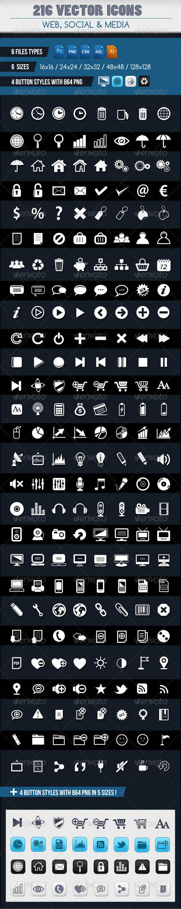 224 Vector Icons Set