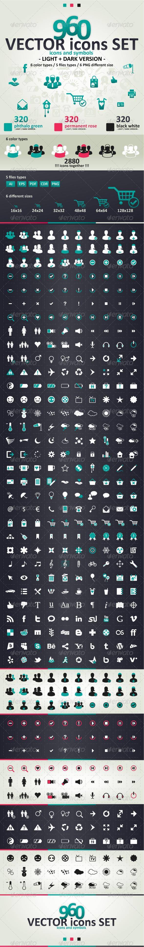 960 Vector Icons Set