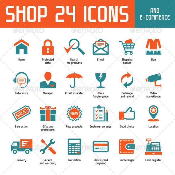 Shop 24 Vector Icons