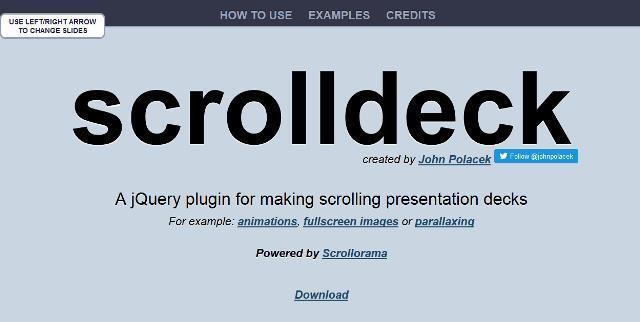 scrolldeck jQuery parallax plugin