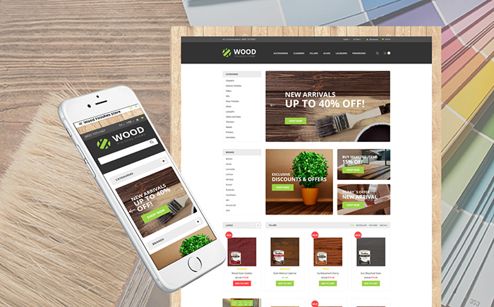 Wood Finishes Responsive OpenCart Template 
