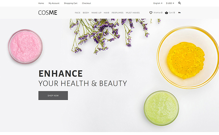 Cosmetics Store Responsive OpenCart Template 