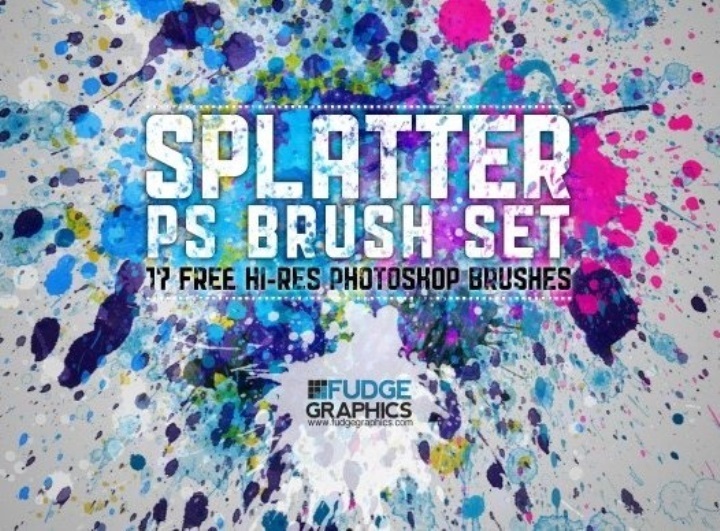 Free Hi-Res Splatter Photoshop Brush Set