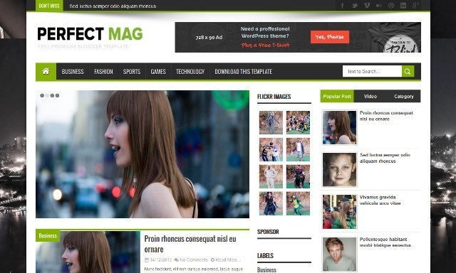Perfect Mag Blogger Template