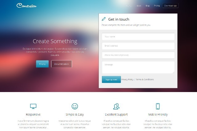 Conversion Responsive Landing Page