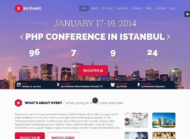 im Event All in One Event Conference Landing Page