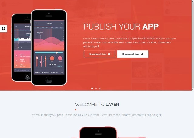 Layer Responsive App Landing Page