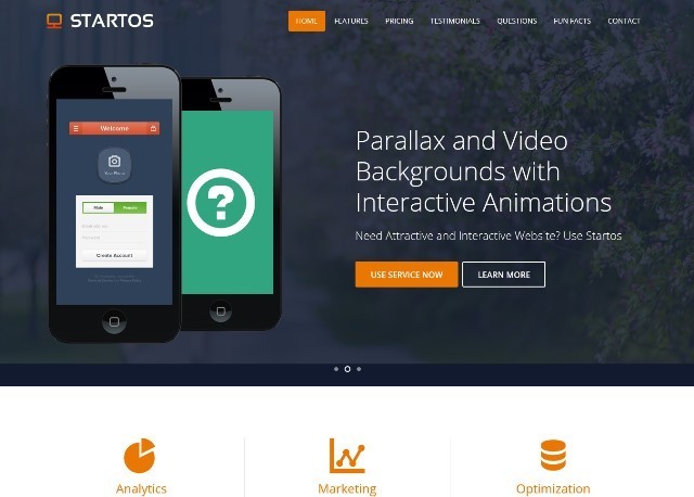 Startos Responsive HTML5 Landing Page