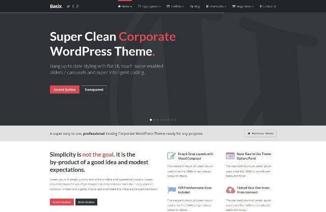 Basix Super Clean Corporate WordPress Theme