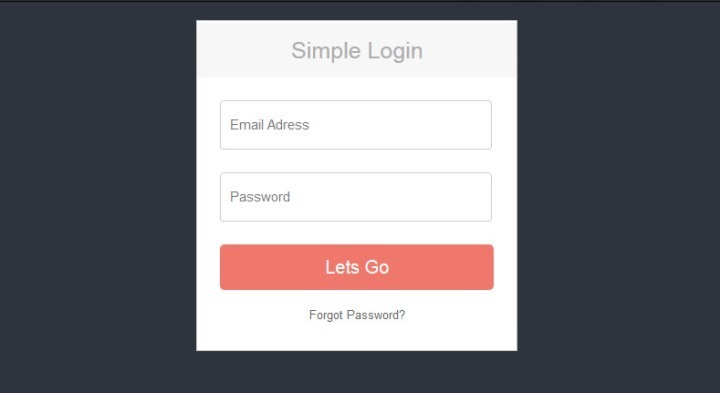 Simple CSS Login Form Template