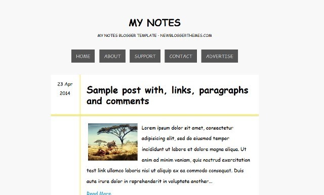 My Notes Responsive Blogger Template