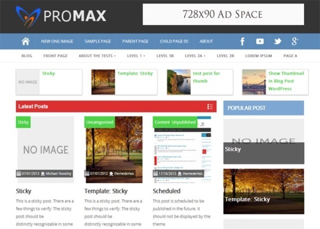 ProMax free magazine WordPress theme