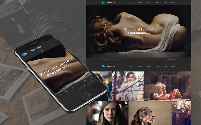 Defrozo Photographer Portfolio Moto CMS 3 Template 