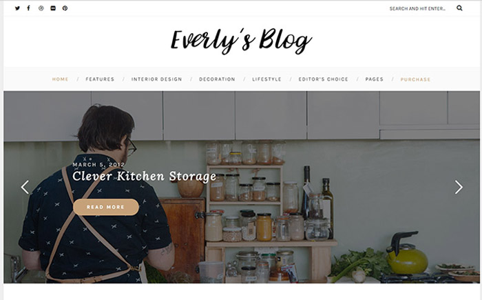 Everly - Hipster Blog WordPress Theme